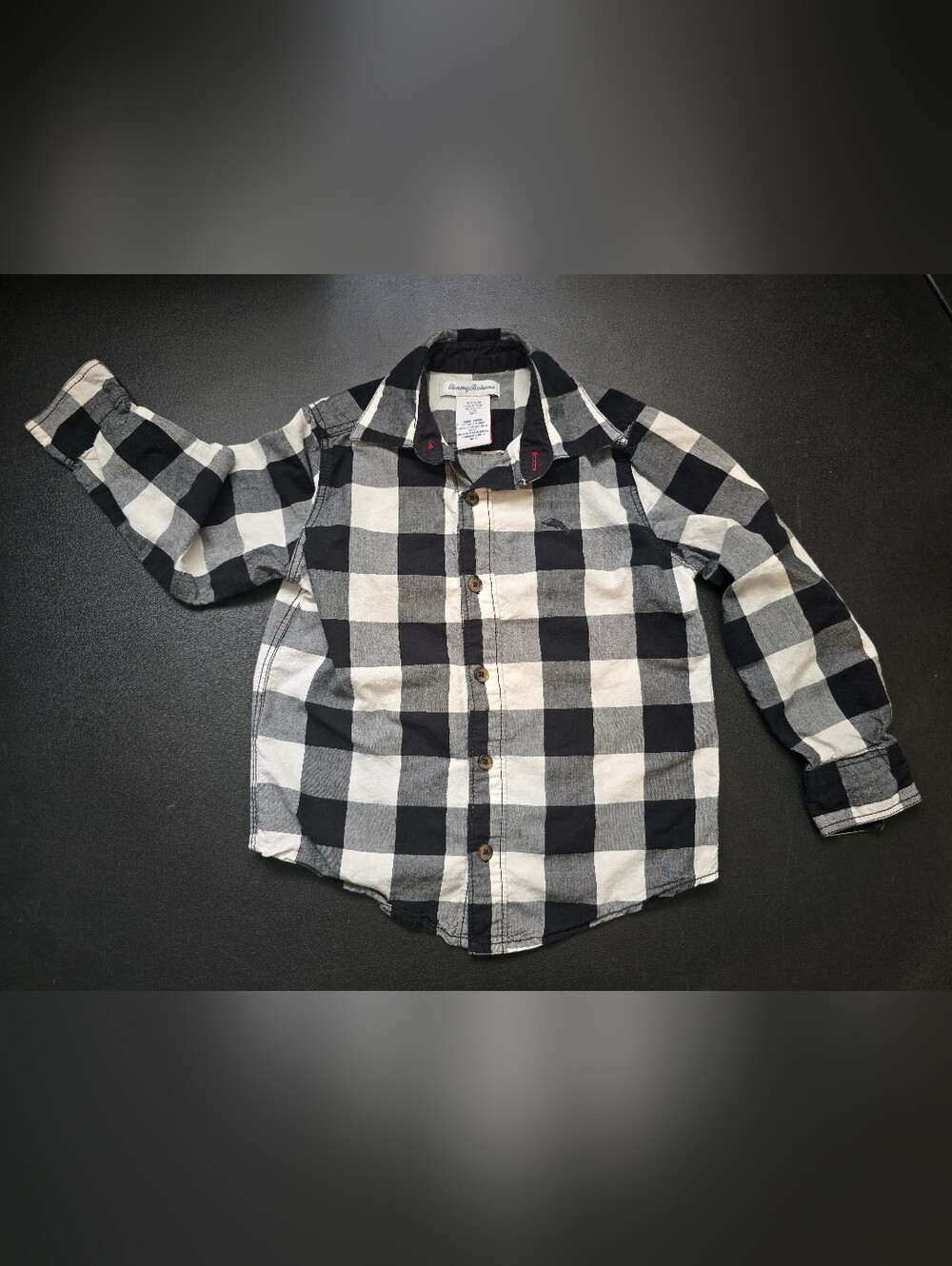 Tommy Bahama Black & White Buffalo Check Button-Up Shirt for Kids